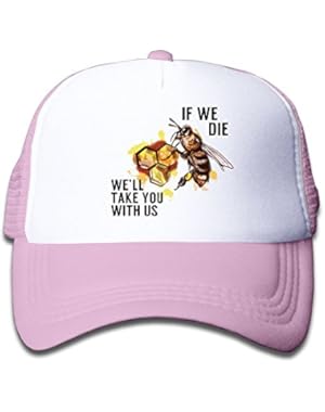 Funny Honey Bees Children Adjustable Grid Trucker Hat