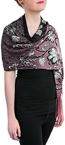 Opulent Luxury Fashion Pashmina Wrap Scarf For Women Reversible Soft Luxurious Premium 50% Cotton &amp; 50% Polyester Shawl 76” x 18” Long