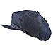 The Hat Depot 100% Cotton Plain Blank 6 Panel Newsboy Gatsby Apple Cabbie Cap Hat Made in USA (Denim)