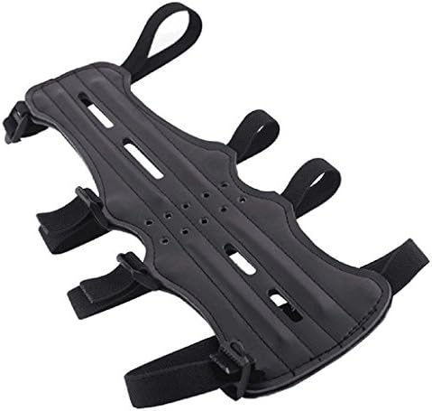 Archery Protective Gear Leather Arm Guard Arrows Accessories Professional Protector with Adjustable Straps Black