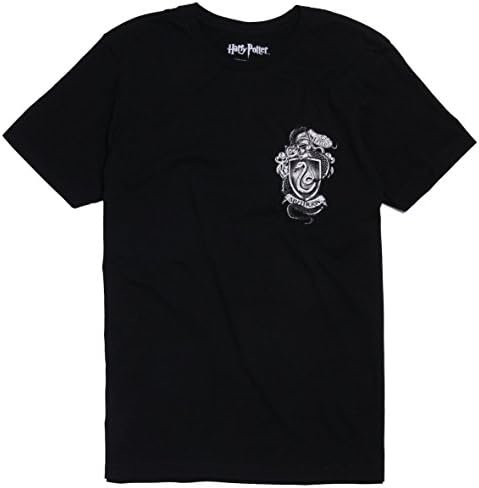 HPT Harry Potter Slytherin Crest Double Sided Club Tee t Shirt Guys Mens Black Shrewd Snake Hogwarts (XL)