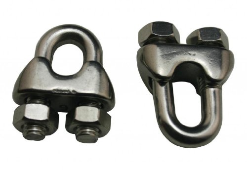 Generic 304 Stainless Steel Standard Size M6 Commercial Wire Rope Clip Cable Clip Clamp electric Line Fittings Cable Clip Clamp(Pack Of 6)