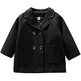 MoZiKQin Toddler Baby Boys Girls Wool Coat Winter Warm Double Breasted Trench Coat Kids Jacket Outwear Clothes