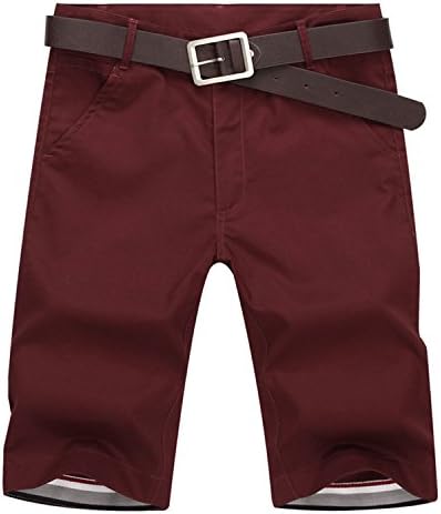 Blesky Summer Fashion Mens Shorts Casual Cotton Slim Bermuda Masculina Beach Shorts Joggers Trousers Shorts Male RedWine 31
