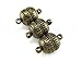 CleverDelights 20 Sets Magnetic Jewelry Clasps - Deco Drum Style - Antique Bronze - Converter