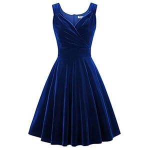 GRACE KARIN Dames Rockabilly Jurk Knielengte Vintage Retro Jurken Geplooide Rok