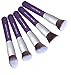 BS-MALL New Premium Synthetic Kabuki Makeup Brush Set Cosmetics Foundation Blending Blush Eyeliner Face Powder Brush Makeup Brush Kit (Silver Purple)