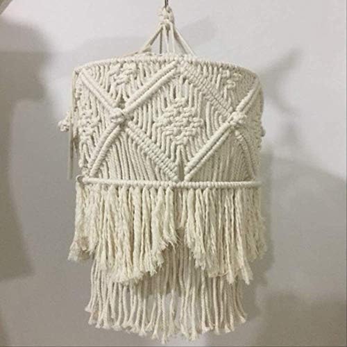 HRQGUA Bohemian Decor Macrame Tapestry Wall Hanging Hand-woven Chandelier Lampshade House Model Room Coffee Restaurant Decoration A