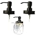 The Southern Jarring Co. Black Stainless Steel Mason Jar Liquid Soap Dispenser Lids (2) - Rustproof - Modern Farmhouse Soap Pumps for Kitchen and Bathroom