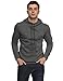 HEQU Men's Casual Funnel Neck Square Pattern Quilted Hoodie Pullover Sweatshirt Grey L