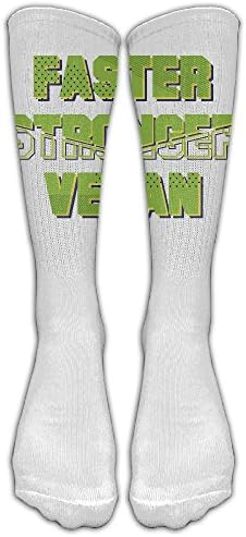 Wangjianhuan Faster Stronger Vegan Vegetarianism Bodybuilding Custom Knee High Socks Football Baseball Long Stockings For Men Women