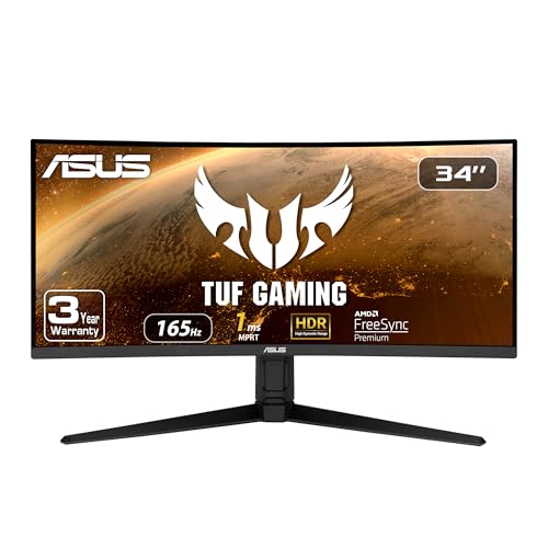 ASUS TUF 34 Inch Curved Gaming Monitor - WQHD