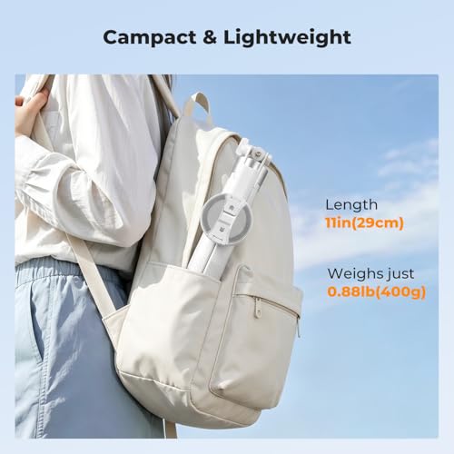 K&F CONCEPT 180cm Trípode para móvil, Palo Selfie magnético y con Pinza, luz Relleno y Mando a Distancia, Soporte automático Compatible con iPhone 17-12, Osmo Pocket 4/3 e Insta360 X5 Luna Ultra