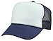 Blank Hat 5 Panel Summer Mesh Youth Cap in Navy Blue and White