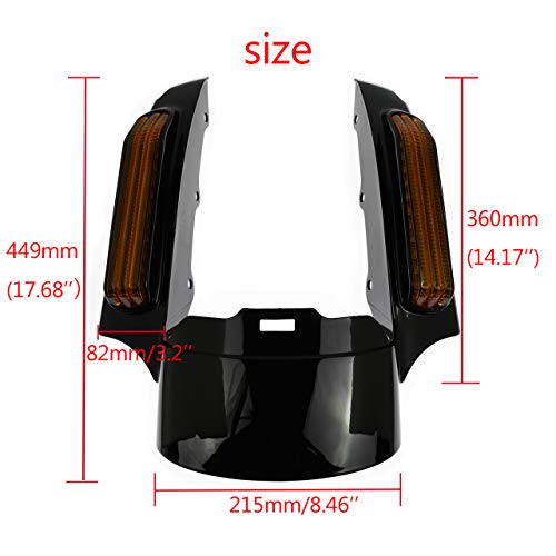 REBACKER Motorcycle Rear Fender Fascia LED Light For Harley Touring Road Glide Street Glide Electra Glide Road King Ultra Limited 14-2019 Gloss Black