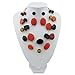 Bocar 2 Layer Statement Chunky Red Black Beaded Fashion Collar Necklace Earring Set for Women Gifts (434)