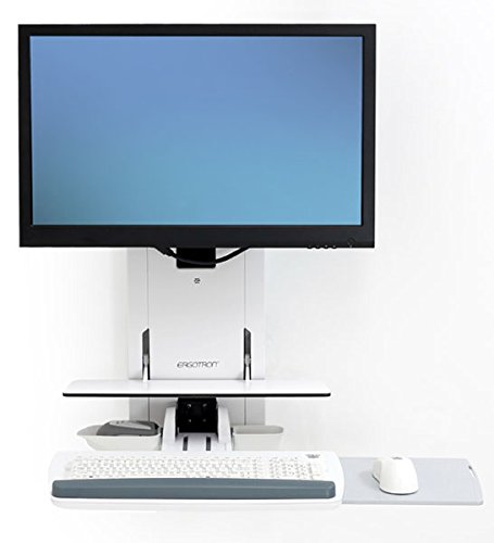 Ergotron StyleView Sit-Stand Vertical Lift Patient Room for 24" LCD Display / Keyboard / Mouse / Bar code Scanner - White