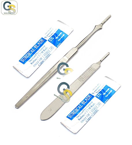 G.S SCALPEL KNIFE HANDLES #3#7 WITH 30 STERILE BLADES #10#11#15