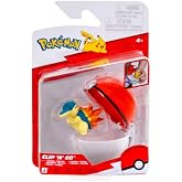 Pok&eacute;mon PKW4608 - Clip 'N' Go Pok&eacute;ball - Cyndaquil and Pokeball, official Pok&eacute;ball with movable figure 5 cm