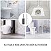 Toilet Brush And Holder Stainless Steel, HOMTOYOU Length Handle Toilet Bowl Brush Scrubber Set With Durable Bristles And Sturdy Stand For Toilet And Bathroom (White And Black 2 Pack)