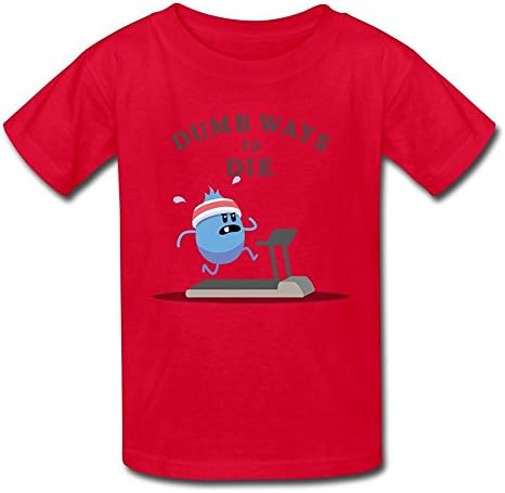 LIMEI Kid's Dumb Ways To Die Cotton Tshirts Red L