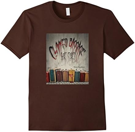 Mens Claimed Baggage Short Stories Horror Book Cover T-shirt Large Brown