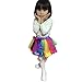 Jastore Girls Layered Rainbow Tutu Skirt Dance Dress Ruffle Tiered Clubwear