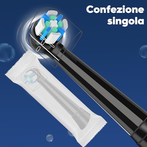 8 Replacement Heads Compatible with Oral B IO 3N/3/4/5/6/7/8/9/10 Series Electric Toothbrush IO, Compatible with Oral B IO for Good Cleaning and Protection of Teeth (Black)