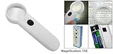 Rosallini 15X Lighted Magnifying Glass Hand Held Reading Map Magnifier