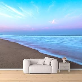 Wall Mural Romantic Beach Removable Wallpaper Wall Sticker for Bedroom Living Room - 66x96 inches