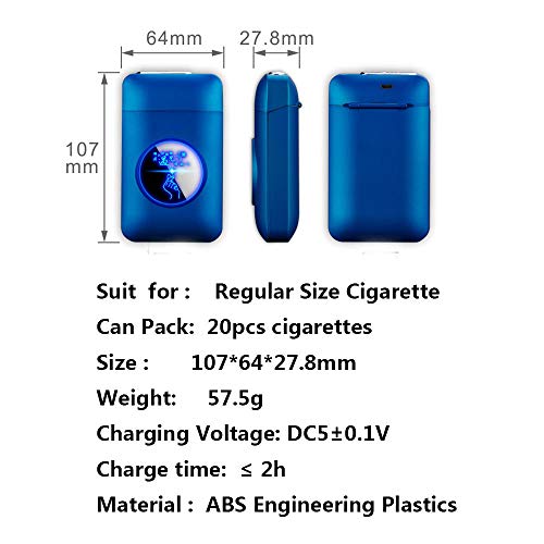 Cigarette Case with Lighter Cigarettes Box King Size Portable Full Pack 20pcs Regular Size Cigarettes 2 in 1 USB Lighters Rechargeable Flameless Windproof Electric Lighter(Black-Dragon with Lighter) - Thumbnail 3