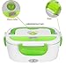 Vmotor Electric Lunch Box Food Heater 12V 40W Car-use Charging Adapter Portable Lunch Heater with Removable 304 Stainless Steel Container Food Grade Material(Green)