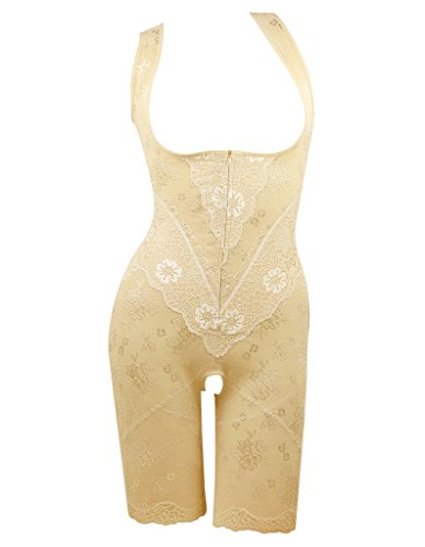 Burvogue Women's Clip&Zip Tummy Control Butt Lift Full Body Shaper