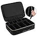 SONGMICS 15.1 Inch Travel Makeup Bag Makeup Train Case with 9 Adjustable Dividers, Hard Shell Cosmetic Bag Organizer Travel Kit, Artist Case with Brush Holders, Black UMUC21BK