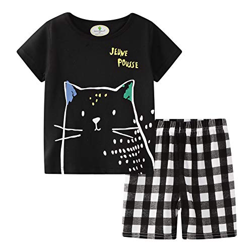 BIBNice Little Boys Clothes Short Sleeve Shirts Sets Cotton Cat Size 6t - Thumbnail 6