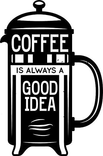 Amazon Com Magnet Cute Black And White Coffee Shop Cafe Cartoon Art Vinyl Magnet 8 Tall Coffee Press Home Kitchen magnet cute black and white coffee shop