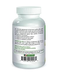 Suplemento alimenticio calmante de aceite de menta Best Naturals, 250 mg, 120 unidades,...