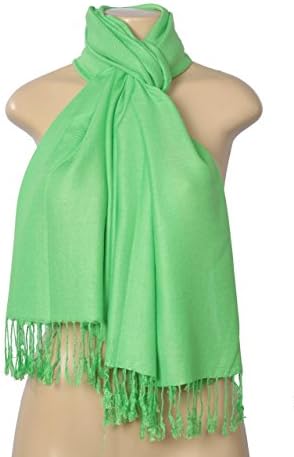 Fashion Scarf Unisex-Adult New Solid Pashmina Silk Blend Wrap Scarf, Light Green