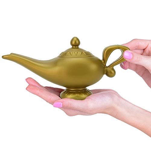 Skeleteen Arabian Genie Oil Lamp - Aladdin's Gold Magic Genie Lamp Costume Accessory - 1 Piece - //medicalbooks.filipinodoctors.org