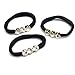 Luxxii - Elastic Rhinestone Hair Ties Band Rope Headband Elastic Ponytail Holder Scrunchies for Women Girls Hair Band (Pack 3, Black)
