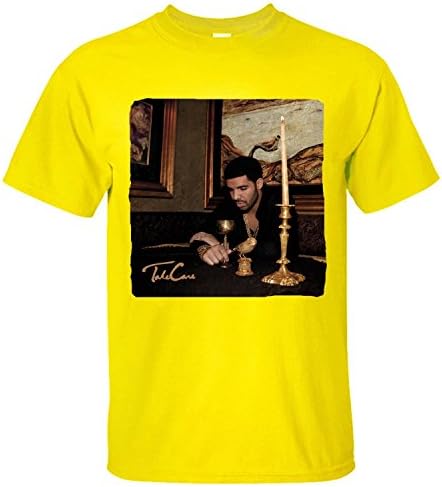 CONOC Men's Drake Take Care Album Logo Cotton T Shirt yellow XXL