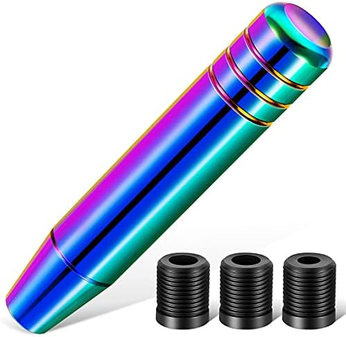7.09 Inch Gear Stick Shifter Knobs Long Shift Knob Aluminum Alloy Car Shift Knob Weighted Car Shift Lever with Automatic Shift Knob Adapter for Most Automatic Transmission Vehicle (Iridescence): Home Improvement