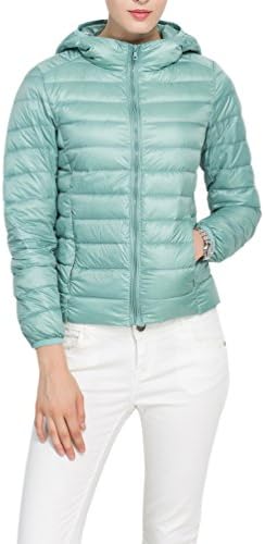 Kool Classic Women Winter Lightweight Short Down Packable Puffer Jacket Coat Powder blue L