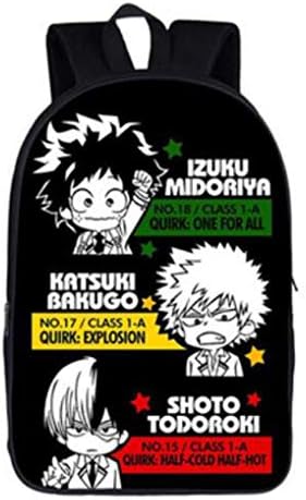 Ayazan Anime My Hero Academia Boku no Hero Academia School Bag Backpack Daypack Bookbag Cosplay Costume (#A)
