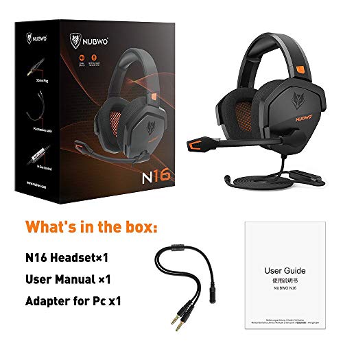 NUBWO N16 Stereo Gaming Headset with Noise Canceling Mic, Work from