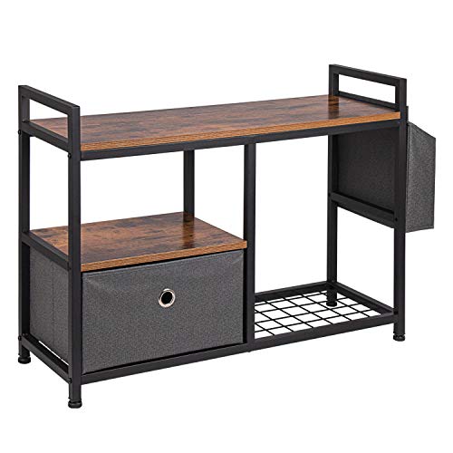 ErgoDesign-Shoe-Rack-Bench-2-Tier-Entryway-Shoe-Storage-Organizer-Shelf-with-Folding-Drawer-for-Entryway-Bedroom-and-Living-Room-Shoe-Benches-with-Storage-Rustic-Brown