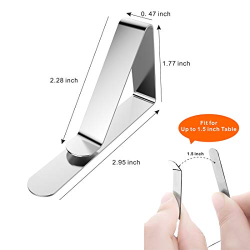 HYFEEL Tablecloth Clips 24 Packs Picnic Table Clip Stainless Steel Metal Outdoor Tablecloth Clamps Adjustable Table Cover Holder for Dining Picnic Camping Wedding Party