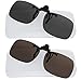 Clip On Sunglasses Polarized Sunglasses to Clip onto Eyeglasses Flip Up for Men and Women Set of Smoke and Brown