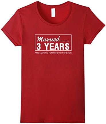 Womens 3rd Wedding Anniversary Gifts for Him Her Couples T-Shirt Large Cranberry