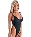 RELTANGL Women's Sexy One Piece High Cut Backless Bikinis Bathing Suits Swimsuits(Black, S(US 2-4))